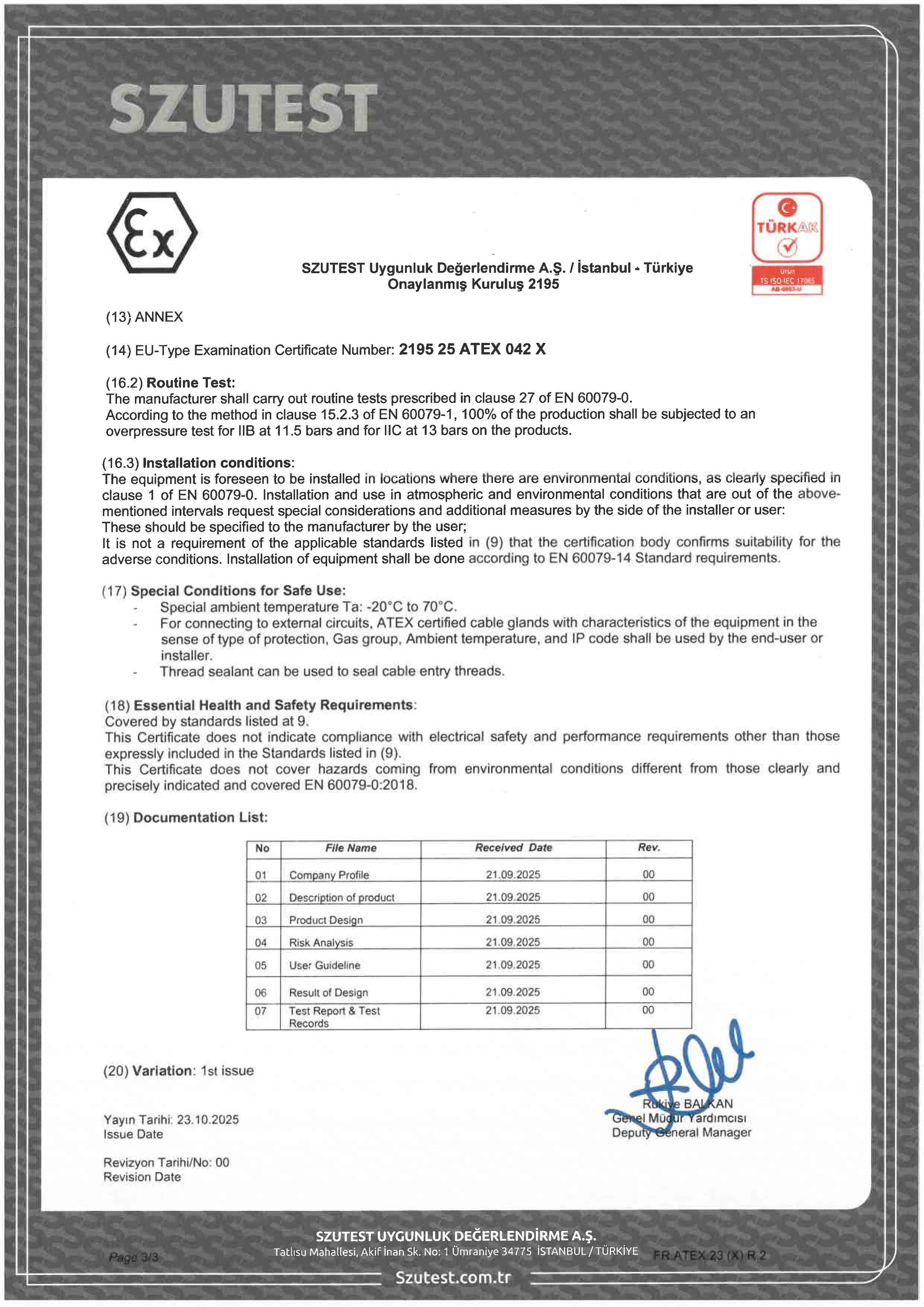 ATEX از SZUTEST - صفحه 3